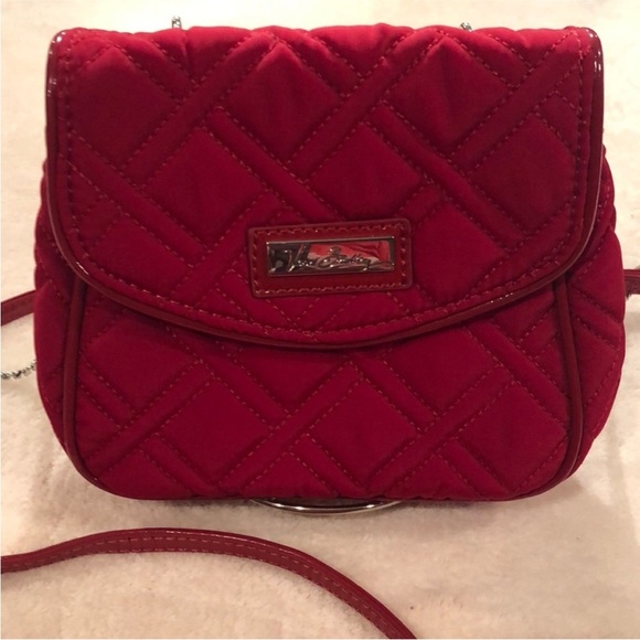Vera Bradley Chain Strap Red Mini Quilted Crossbody NWT - Picture 1 of 6